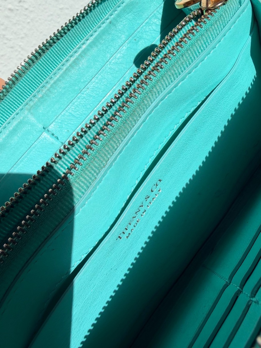Tiffany & Co Large Zip Around Wallet Tiffany Blue Leather Wallet Authentic - Picture 3 of 11